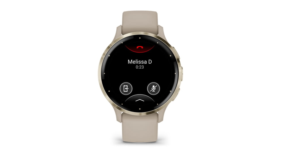 Garmin Venu 3S Watch, Soft Gold Stainless Steel Bezel w/ French Gray Case and Silicone Band, 010-02785-02