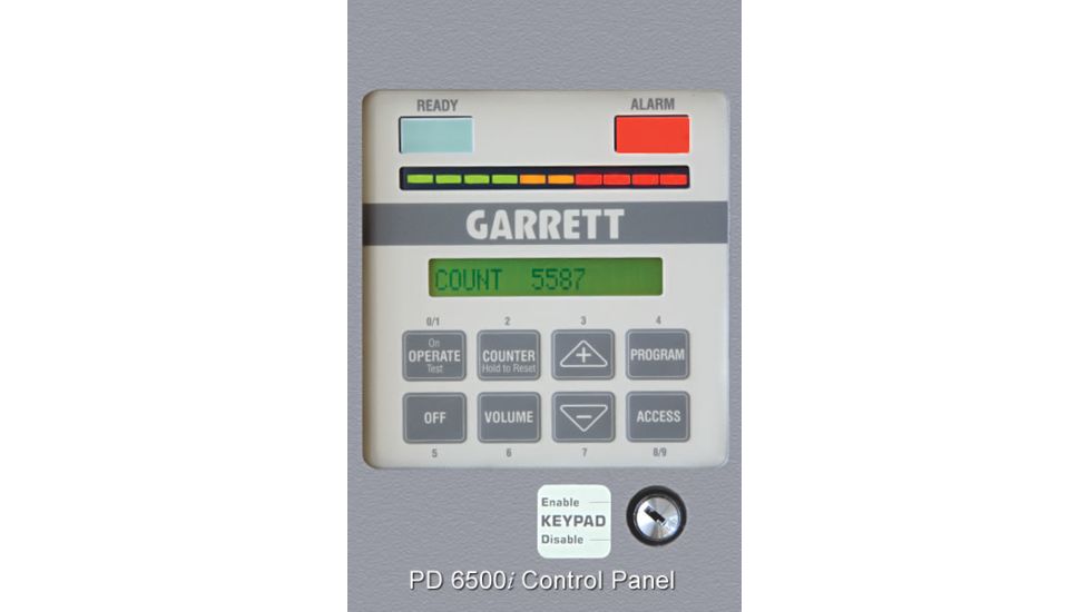Garrett PD6500i Walk-Through Metal Detector - Control Panel