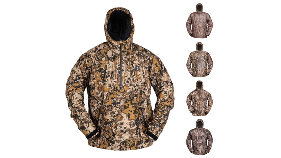 Gator Waders Waterproof 1/2 Zip Bog Hoodie - Men's, 7 Brown, Mossy Oak Bottomland, Mossy Oak Habitat, Realtree Max-7, Realtree Timber