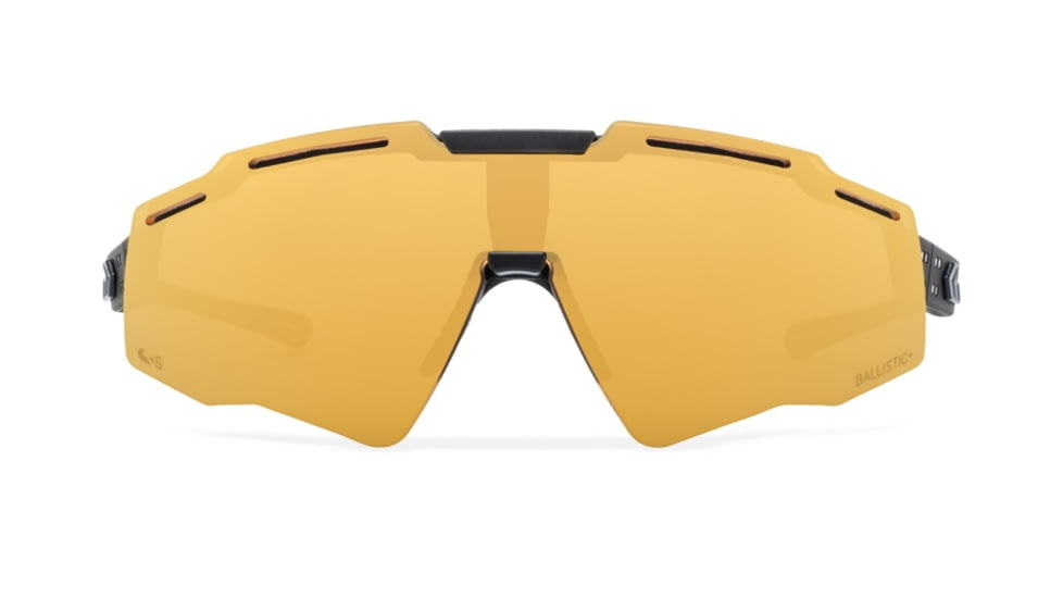 Gatorz Blastshield B2 Sunglasses, Black, Matte Black Logo, MilSpec Ballistic, Rose, Gold Mirror w/ Anti-Fog, ANSI Z87.1, Black, One Size, 841235127182