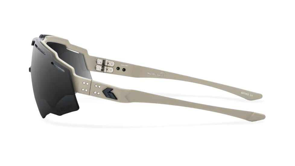 Gatorz Blastshield B2 Sunglasses, Desert, Matte Black Logo, MilSpec Ballistic Polarized, Smoke w Anti-Fog, ANSI Z87.1, Desert, One Size, 841235127175