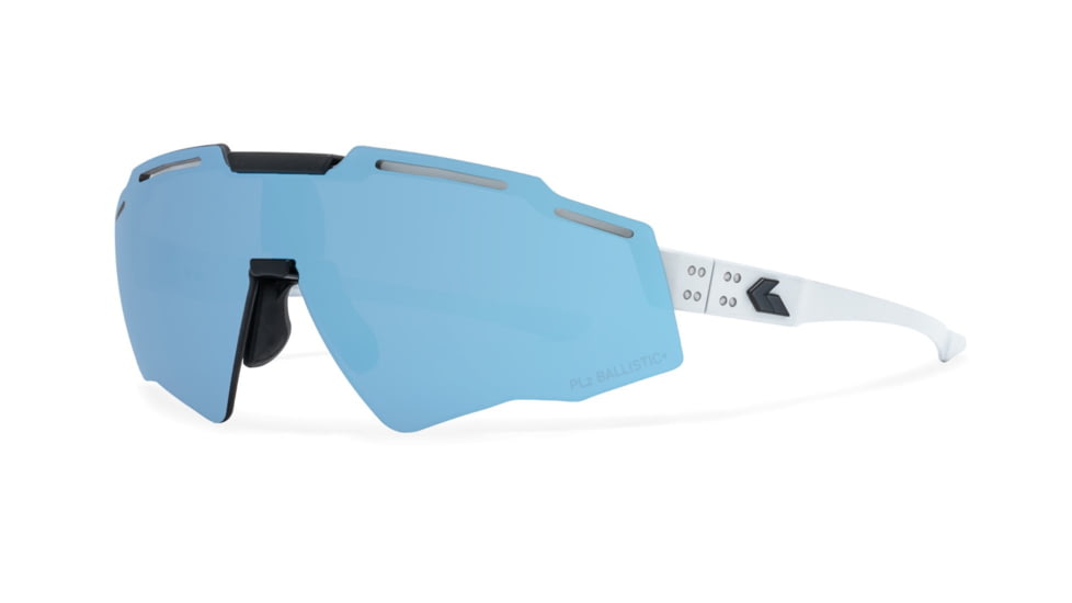 Gatorz Blastshield B2 Sunglasses, Frost, Matte Black Logo, MilSpec Ballistic Polarized,Smoke, Blue Mirror, w, Anti- Fog, ANSI Z87.1, Frost, One Size, 841235127205