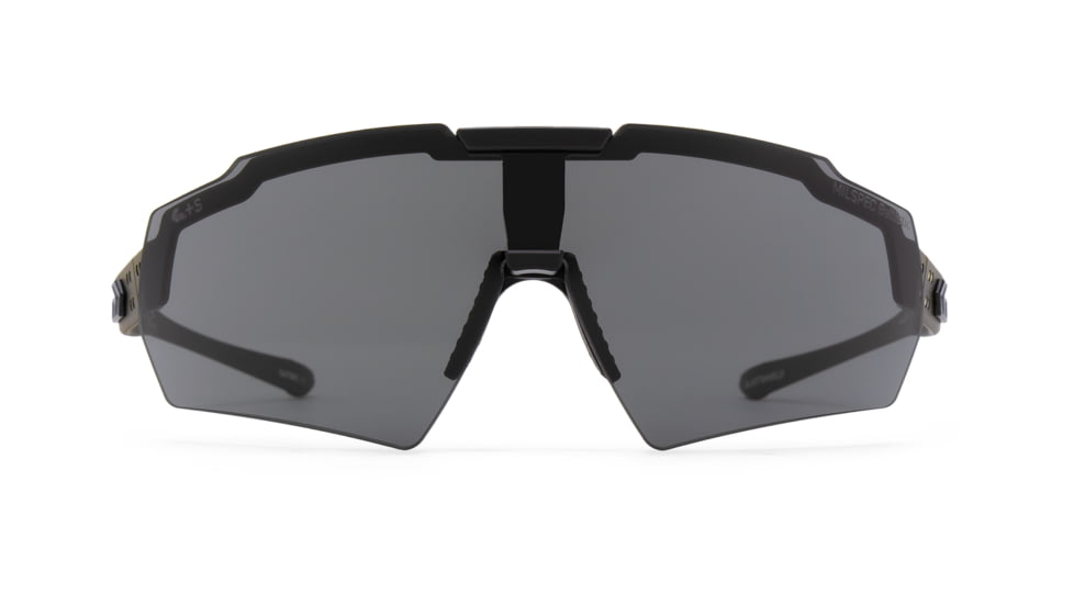 Gatorz Blastshield Sunglasses, Black Logo, OD Green Frame, Ballistic Smoke Lens, 841235126215