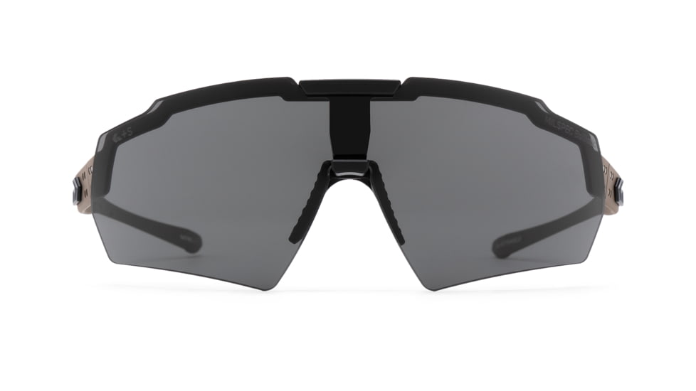 Gatorz Blastshield Sunglasses, Black Logo, TAN Frame, Balistic Smoke Lens, 841235126222