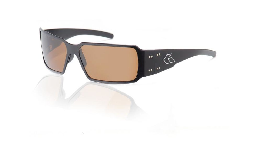 Gatorz Boxster Sunglasses, Black Frame, Brown Polarized Lens BOXBLK03P