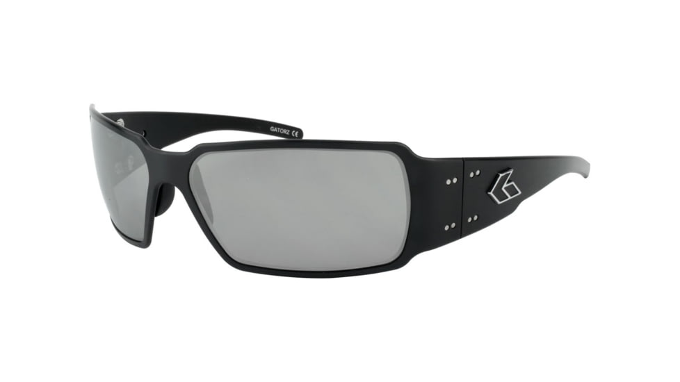 Gatorz Boxster Sunglasses, Black Frame, Smoked Polarized w/ Chrome Mirror Lens, BOXBLK01P-C