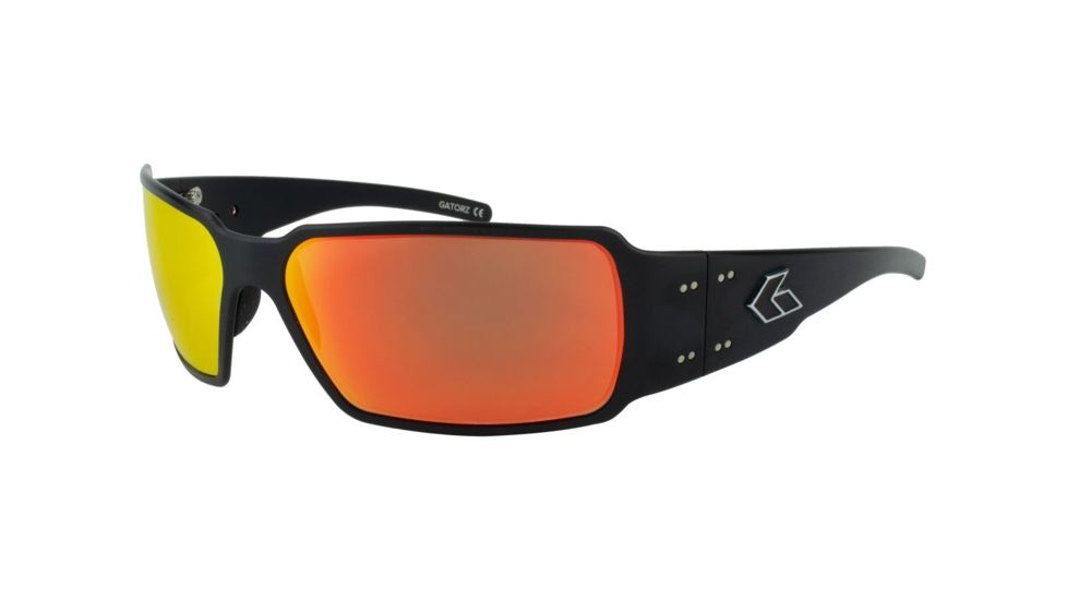 Gatorz Boxster Sunglasses, Black Frame, Sunburst Mirror Polarized Lens, BOXBLK13P