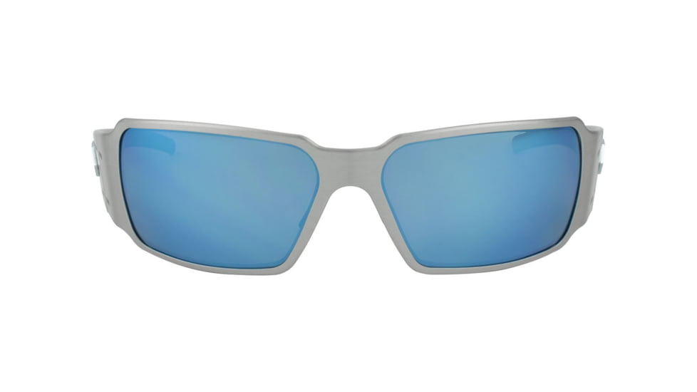 Gatorz Boxster Sunglasses, Brushed Frame, Smoked Polarized W/ Blue Mirror Lens, BOXBRU01P-B