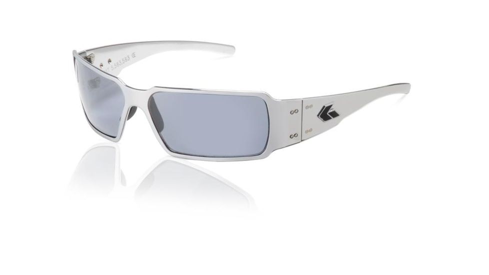 Gatorz Boxster Sunglasses, Polished Frame, Grey Polarized Lens BOXPOL01P