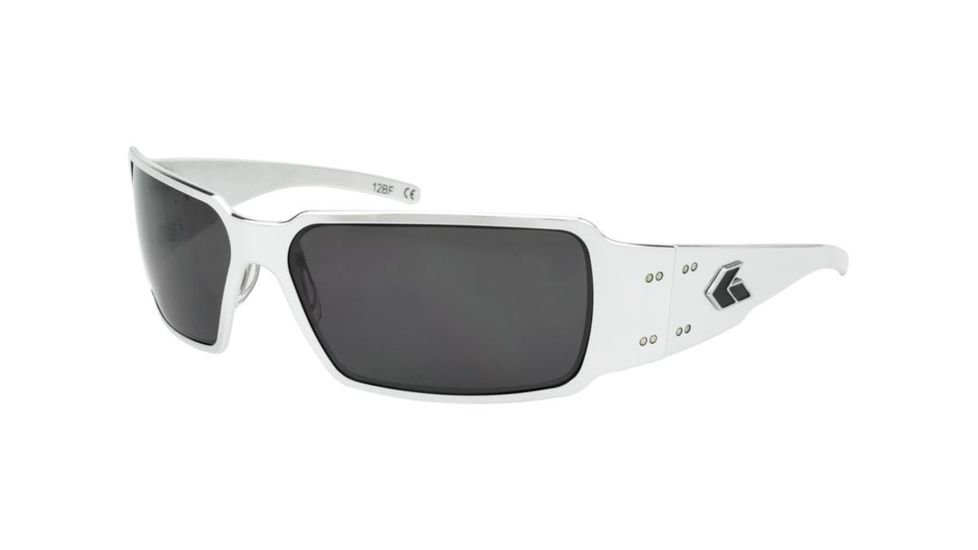 Gatorz Cerakote Boxster Sunglasses,White Frame,Polarized Smoked Lens, BOXWHT01P