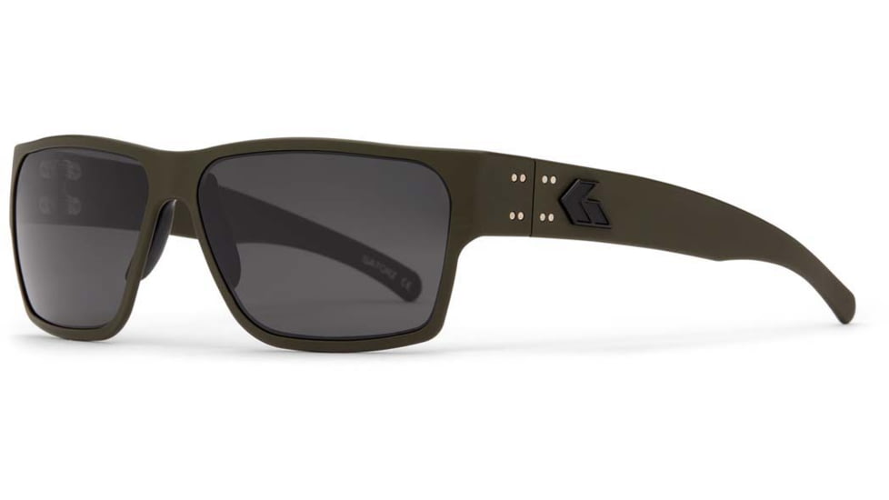 Gatorz Delta Sunglasses, Cerakote OD Green Frame, Smoke Polarized Lens, Matte Black Plug, GDELCOG01P