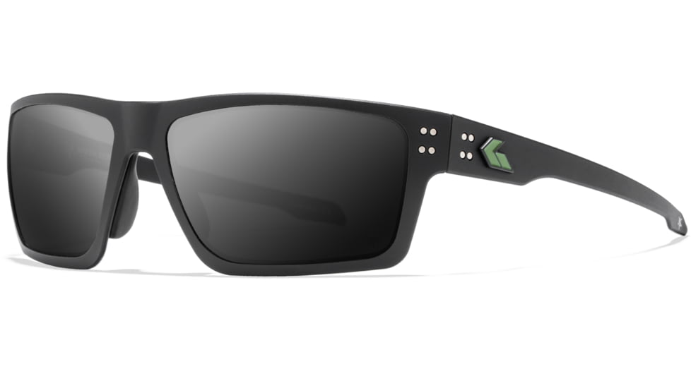 Gatorz Green Beret Foundation Sentix Sunglasses, Black w/GBF Green Logo Frame, Smoke Polarized Lens, 841235130199
