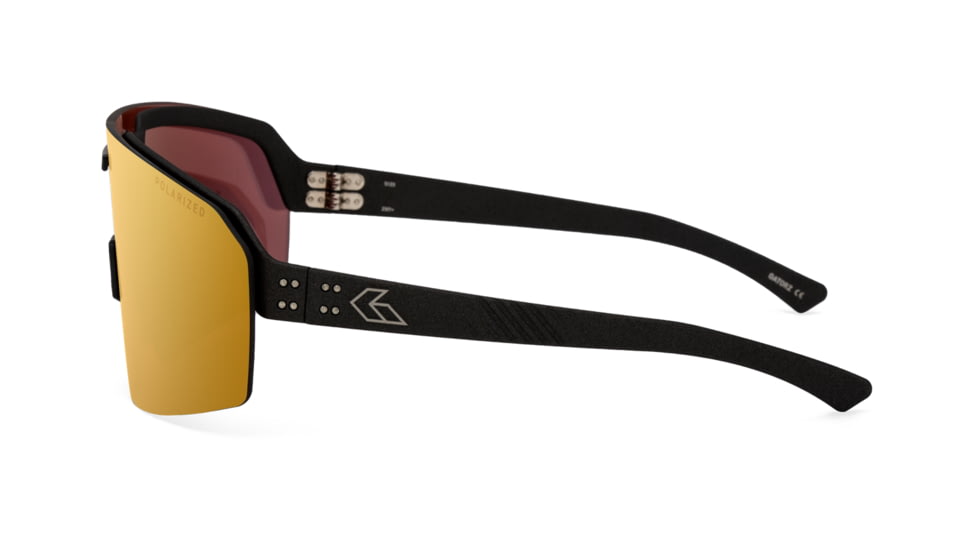 Gatorz Havok Black Frame, Engraved Logo, Smoke Polarized Gold Mirror Lens, 841235126406