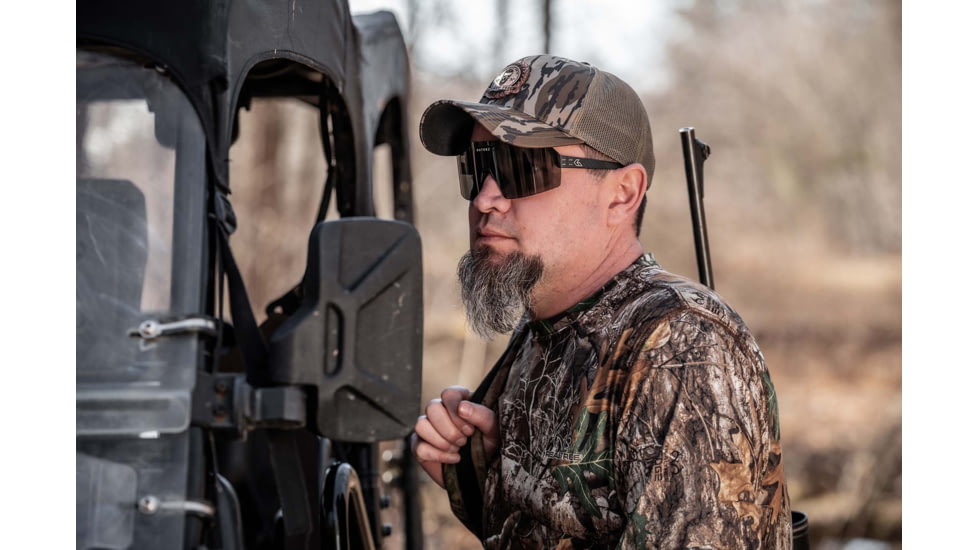 Gatorz Havok Sunglasses, Engraved Logo, Black Frame, Smoke Lens, 841235126413