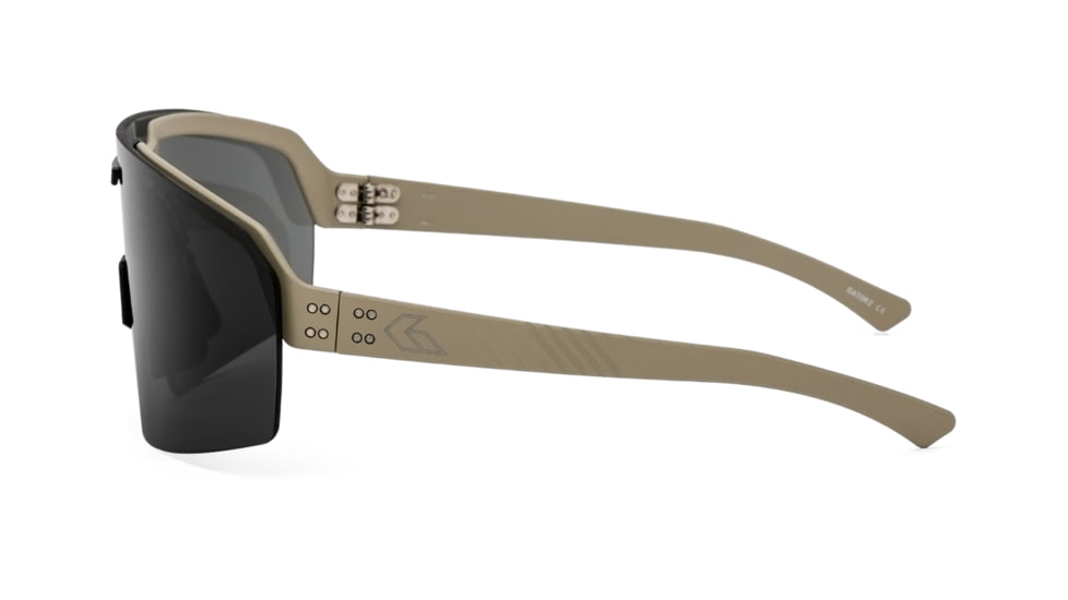 Gatorz Havok Sunglasses, Engraved Logo, Desert Frame, Smoke Polarized Lens, 841235126444