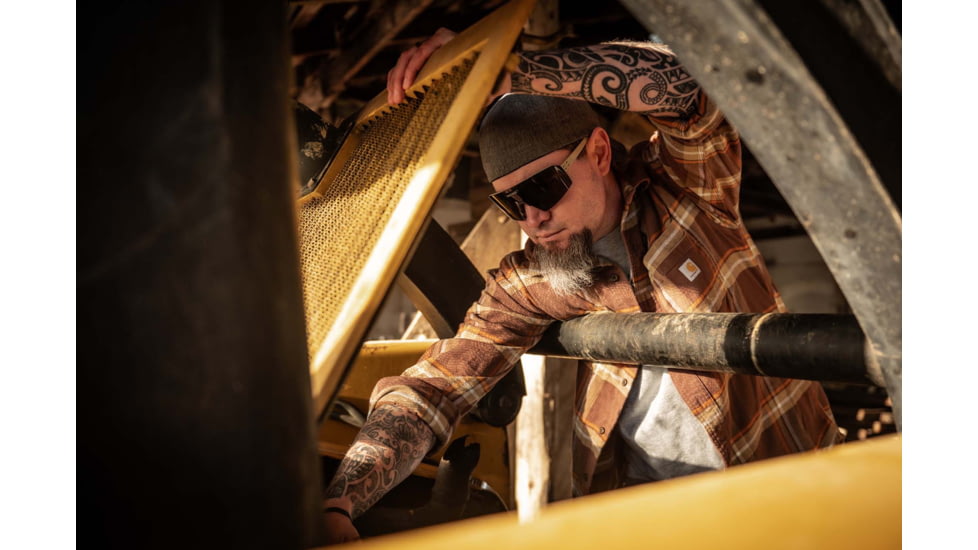 Gatorz Havok Sunglasses, Engraved Logo, Desert Frame, Smoke Polarized Lens, 841235126444