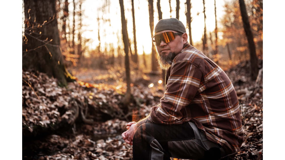 Gatorz Havok Sunglasses, Engraved Logo, Graphite Frame, Sunburst Mirror Lens, 841235126437