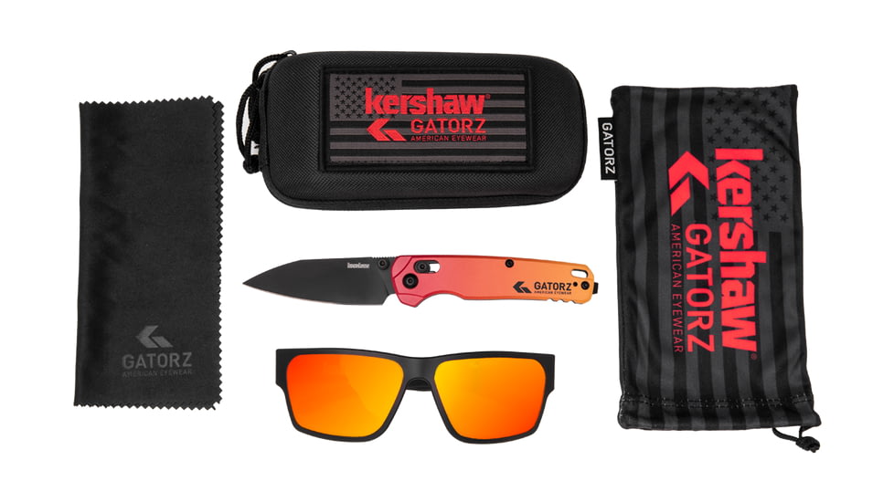 Gatorz Kershaw Delta Sunglasses, Black Frame, Sunburst Lense, Black, Medium, 841235128226