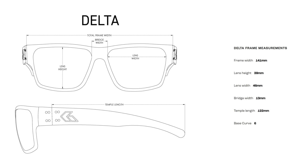 Gatorz Kershaw Delta Sunglasses, Black Frame, Sunburst Lense, Black, Medium, 841235128226