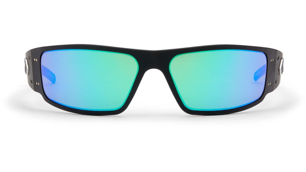 Gatorz Magnum Sunglasses, Asian Fit, Black Frame, Brown Polarized w/ Green Mirror Lens, AF-MAGBLK03P-G