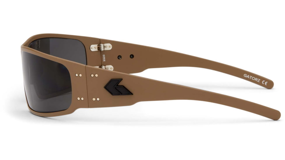 Gatorz Magnum Sunglasses, Asian Fit, Cerakote Tan Frame, Smoked Polarized Lens, AF-MAGCTN01P
