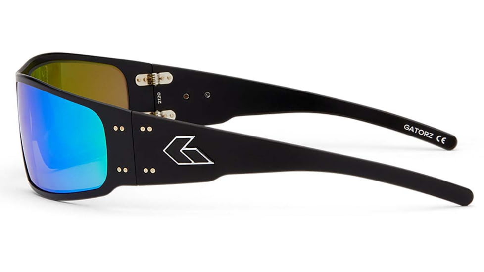 Gatorz Magnum Sunglasses, Black Frame, Brown Polarized w/Green Mirror Lens, GZ-01-023