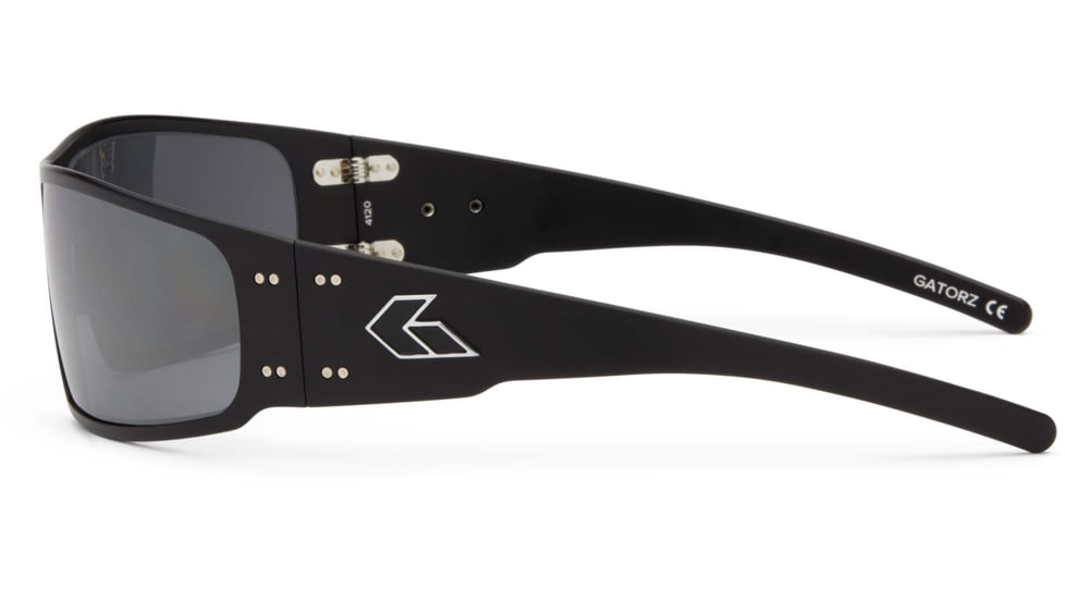 Gatorz Magnum Sunglasses, Black Frame, Smoked Polarized W/ Chrome Mirror Lens, GZ-01-025