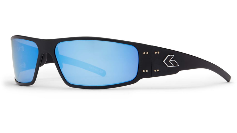 Gatorz Magnum Sunglasses, Black, Smoke Polar, Blue Mirror w/ Silver Logo, Black, GZ-01-022