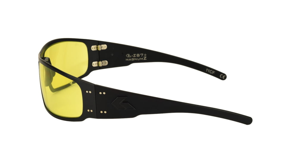 Gatorz Magnum Z Ansi Z87.1 Sunglasses, Matte Black Frame, Yellow W/ Anti-Fog Lens, MAGZBLK04A