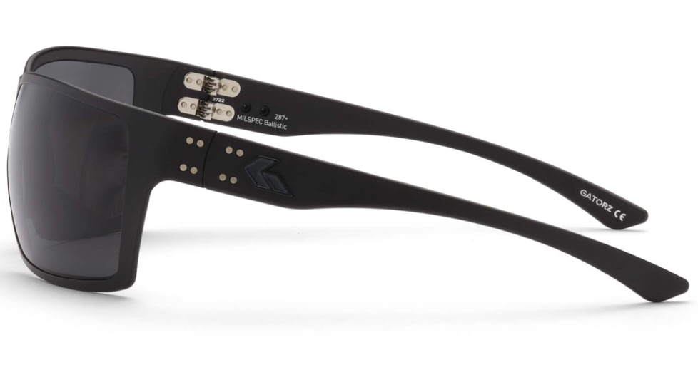 Gatorz Marauder Glasses, MILSPEC Ballistic Z87.1 Smoke Lens w/Anti-Fog, Black Cerakote, One Size, GZ-12-401