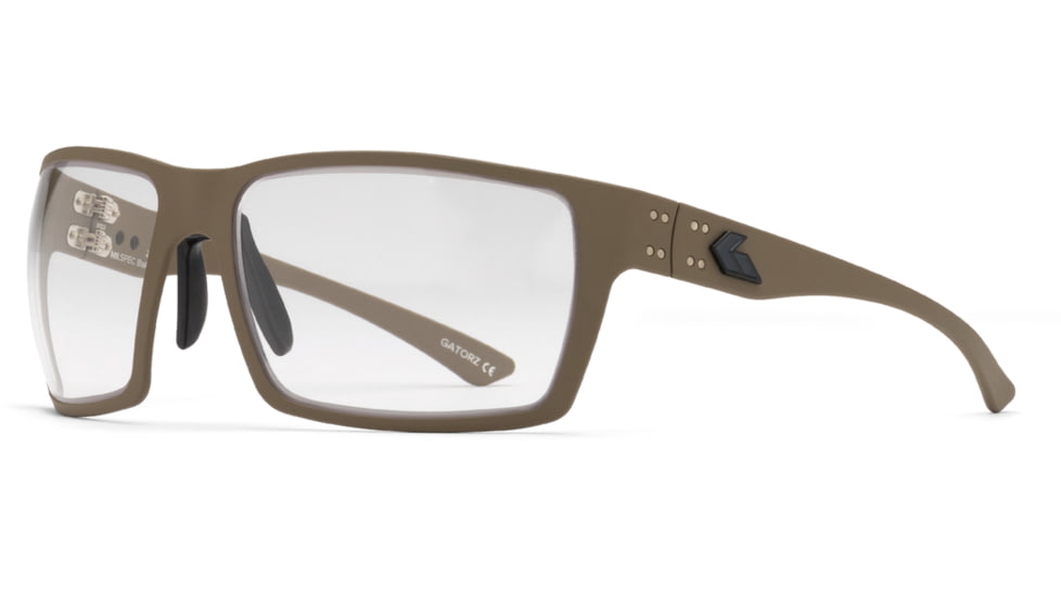 Gatorz Marauder Sunglasses, Tan Cerakote, MILSPEC Ballistic Photochromic w/ Anti-Fog, w/ Black Logo, Tan, GZ-12-305