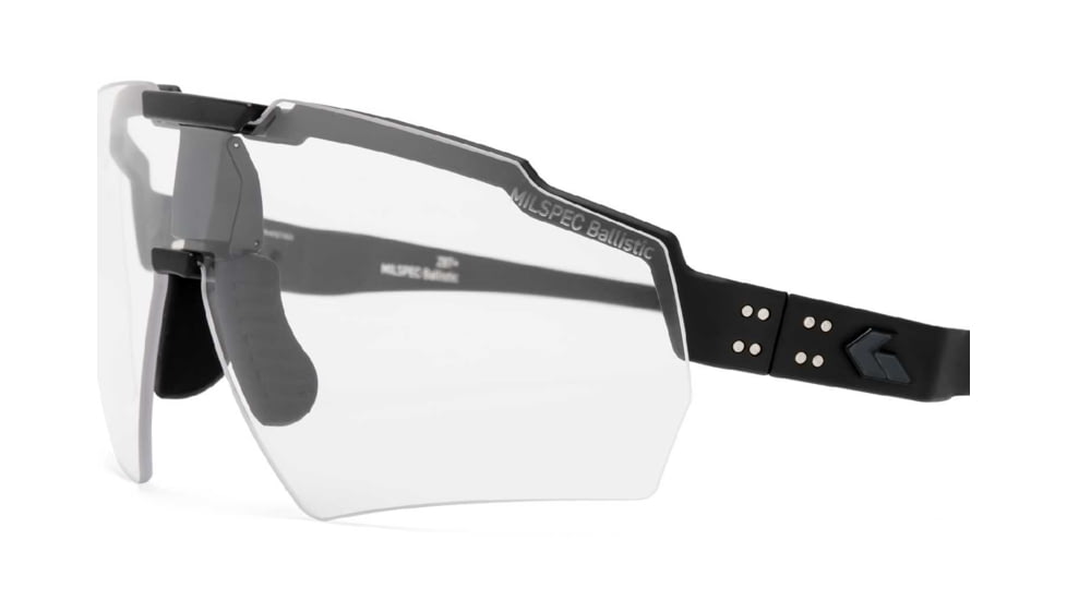 Gatorz Milspec Ballistic Z87.1 Sunglasses, Black Cerakote Frame, Clear Lens, Blackout Logo, One Size, GZ-10-402