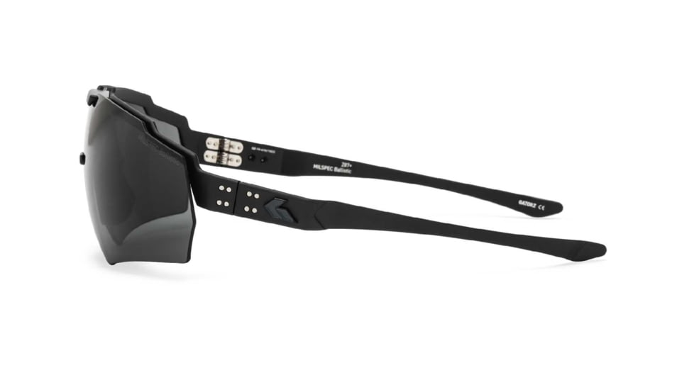 Gatorz Milspec Ballistic Z87.1 Sunglasses, Black Cerakote Frame, Smoke - Clear Array Lens, Blackout Logo, One Size, GZ-10-493