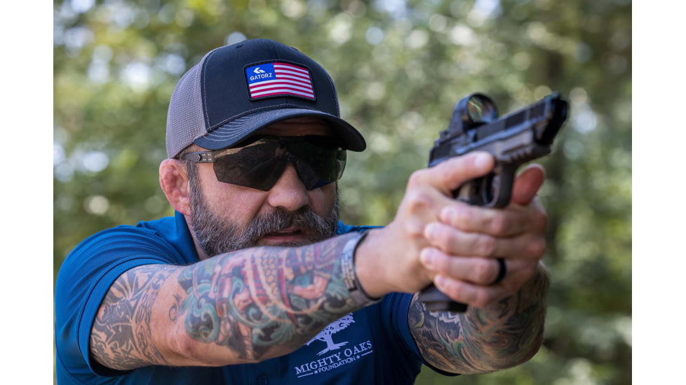 Gatorz Milspec Ballistic Z87.1 Sunglasses, Black Cerakote Frame, Smoke - Clear Array Lens, Blackout Logo, One Size, GZ-10-493