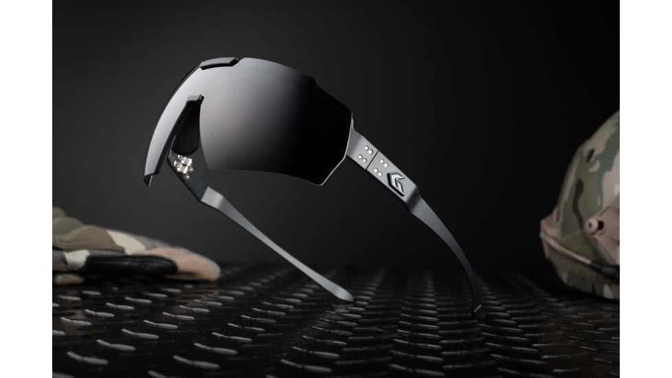 Gatorz Milspec Ballistic Z87.1 Sunglasses, Black Cerakote Frame, Smoke - Clear Array Lens, Blackout Logo, One Size, GZ-10-493