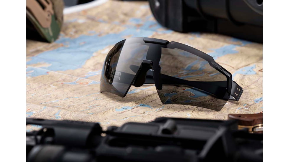 Gatorz Milspec Ballistic Z87.1 Sunglasses, Black Cerakote Frame, Smoke - Clear Array Lens, Blackout Logo, One Size, GZ-10-493