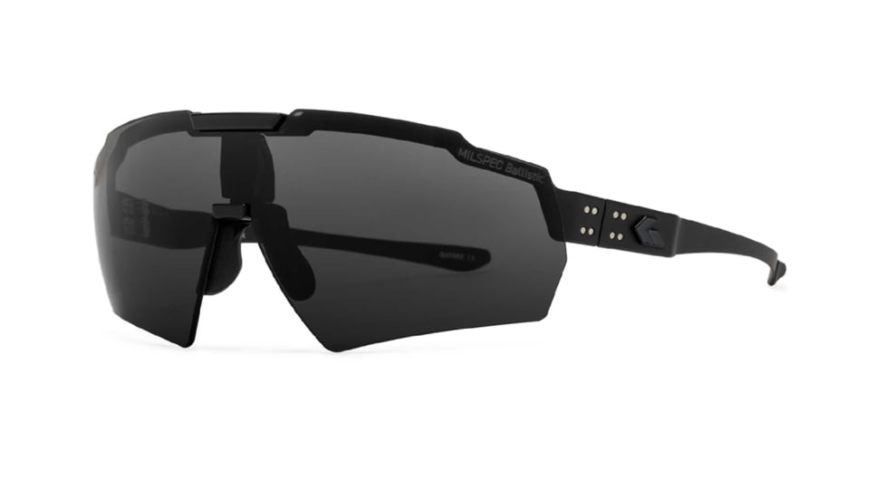 Gatorz Milspec Ballistic Z87.1 Sunglasses, Black Cerakote Frame, Smoke - Clear Array Lens, Blackout Logo, One Size, GZ-10-493