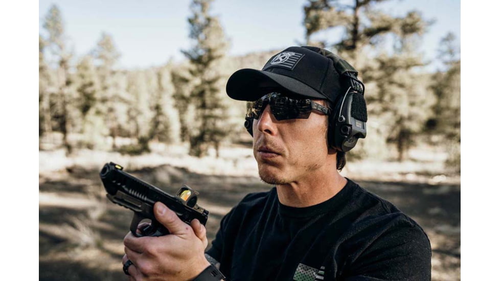 Gatorz Milspec Ballistic Z87.1 Sunglasses, Black Cerakote Frame, Smoke - Clear Array Lens, Blackout Logo, One Size, GZ-10-493