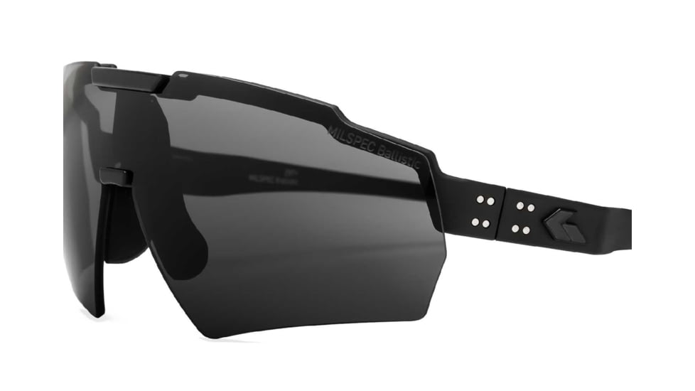 Gatorz Milspec Ballistic Z87.1 Sunglasses, Black Cerakote Frame, Smoke Lens, Blackout Logo, One Size, GZ-10-401