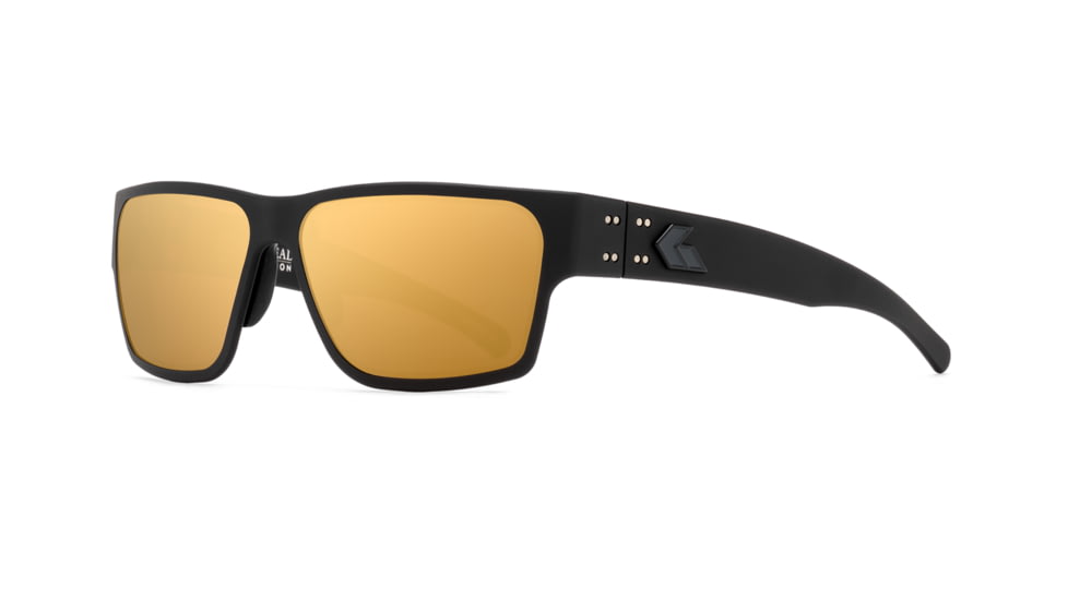 Gatorz Navy SEAL Foundation Delta Sunglasses, Black Frame with Black Logo, Rose Polarized Lens with Gold Mirror, GZ-50-089