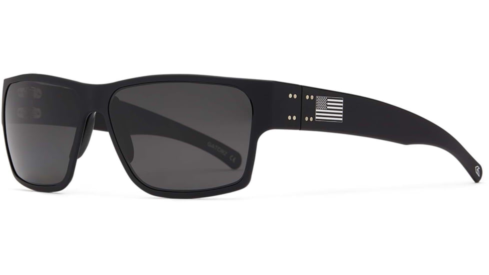 Gatorz Patriot Delta Sunglasses, Matte Black w/ American Flag Frame, Smoke Polarized Lens, AM-GDELBLK01P