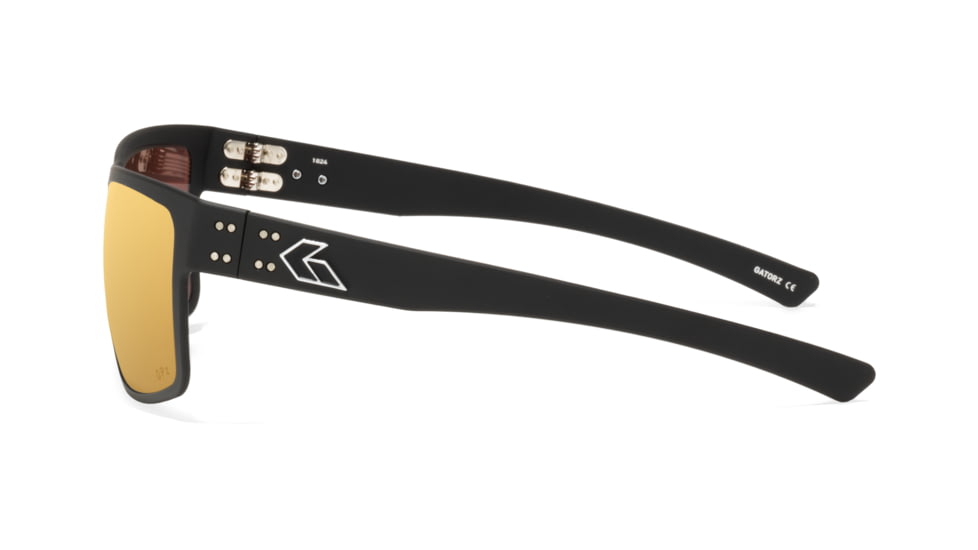 Gatorz Rig Sunglasses, Black Frame with Silver Logo, OPz Rose Gold Mirror Lenses, GZ-14-050