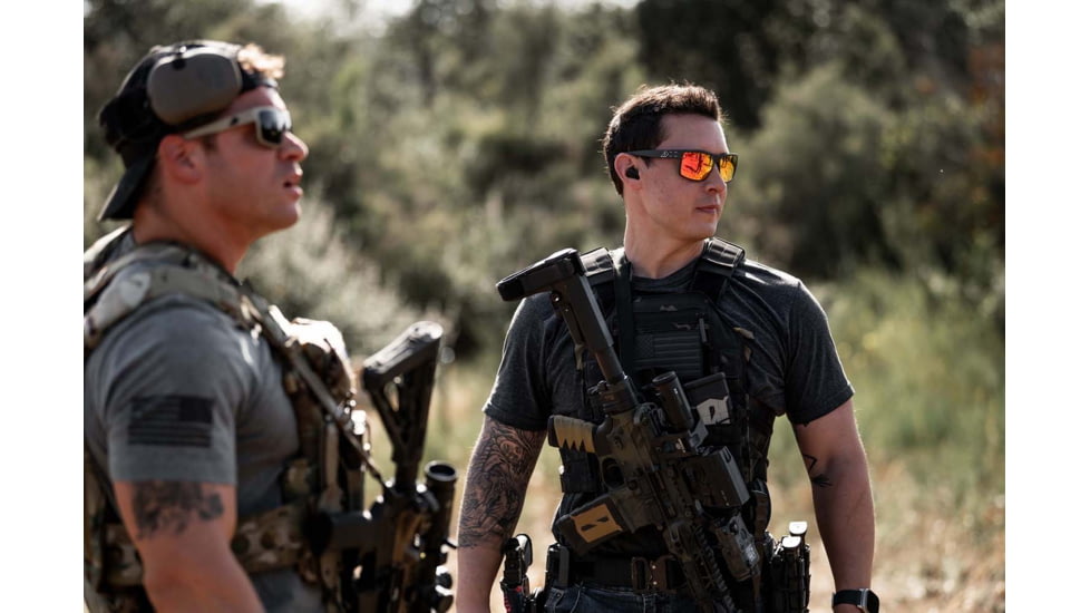 Gatorz Rig Sunglasses, Black Frame with Silver Logo, OPz Rose Gold Mirror Lenses, GZ-14-050