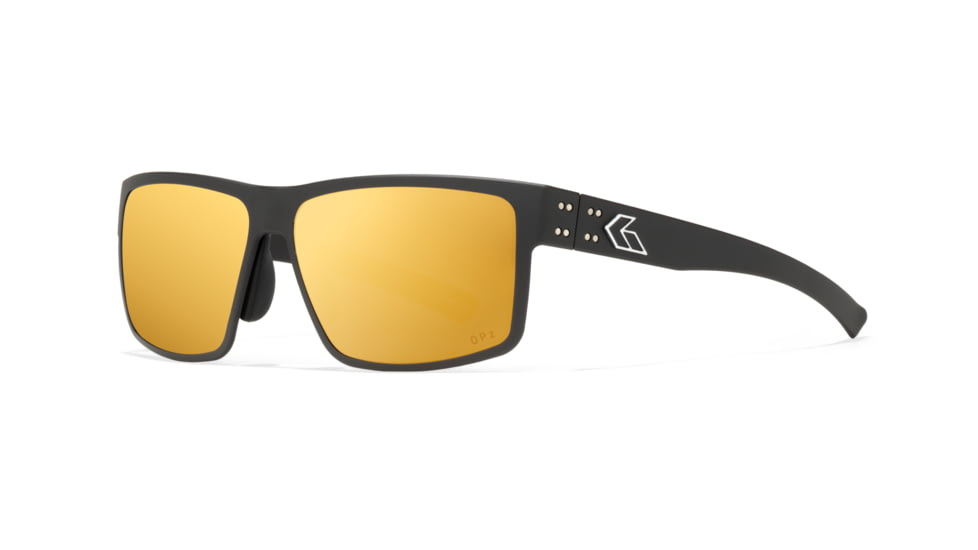 Gatorz Rig Sunglasses, Black Frame with Silver Logo, OPz Rose Gold Mirror Lenses, GZ-14-050