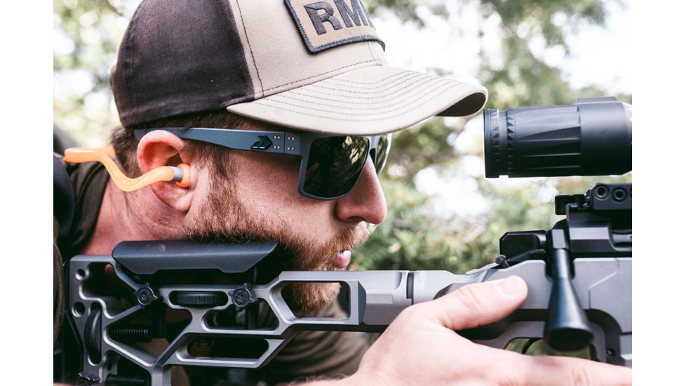 Gatorz Rig Sunglasses, Slate Frame with Black Logo, Smoke Lenses, GZ-14-100