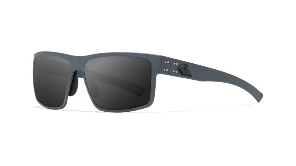 Gatorz Rig Sunglasses, Slate Frame with Black Logo, Smoke Lenses, GZ-14-100