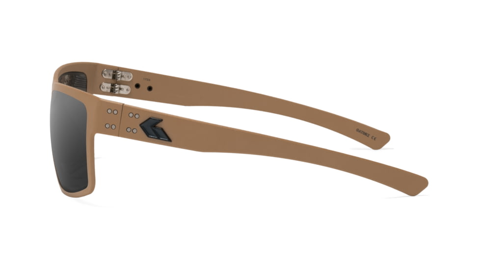 Gatorz Rig Sunglasses, Tan Frame with Black Logo, Smoke Lenses, GZ-14-301