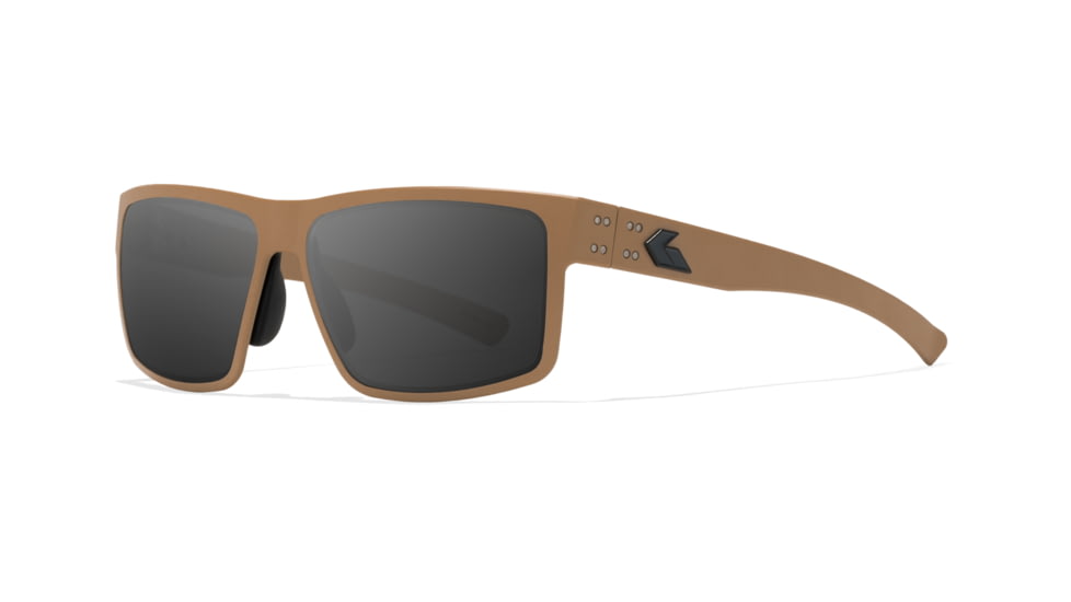 Gatorz Rig Sunglasses, Tan Frame with Black Logo, Smoke Lenses, GZ-14-301
