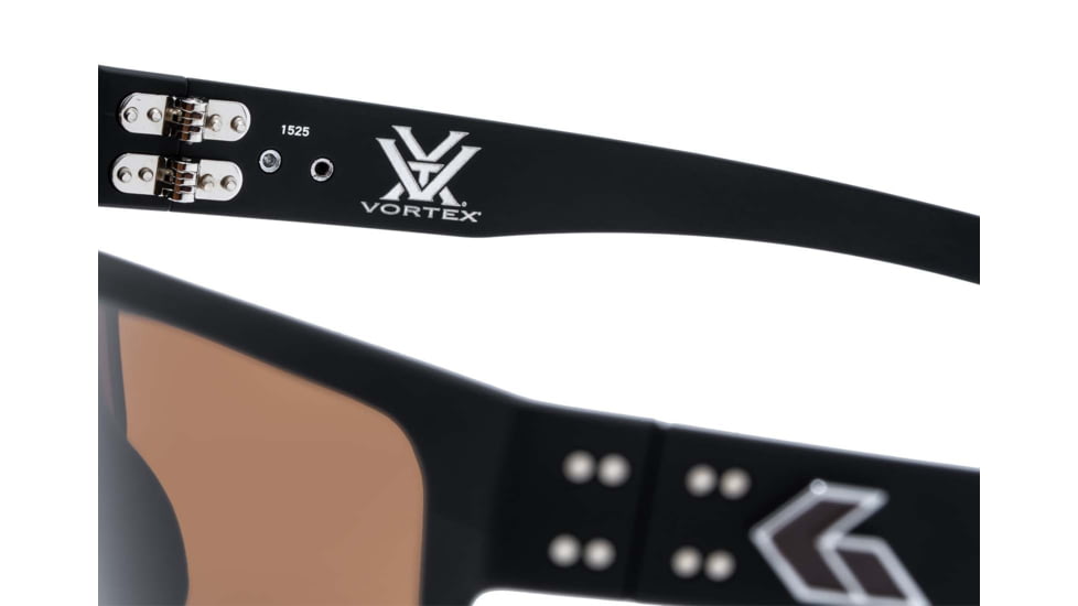 Gatorz Rig Vortex Sunglasses, Black Frame, Brown High Contrast MilSpec Ballistic Optimized Polarized Lens with Anti-Reflective Coating, Black/Brown, Large, GZ-53-488