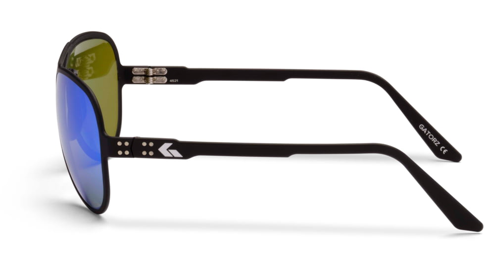 Gatorz Skyhook Sunglasses, Black Frame, Brown Polarized w/Green Mirror Lens, GZ-09-023